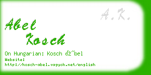 abel kosch business card